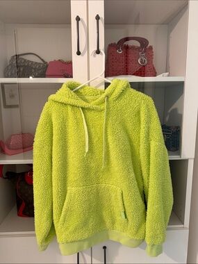 UGG Neon Green Sherpa Cowl Hoodie